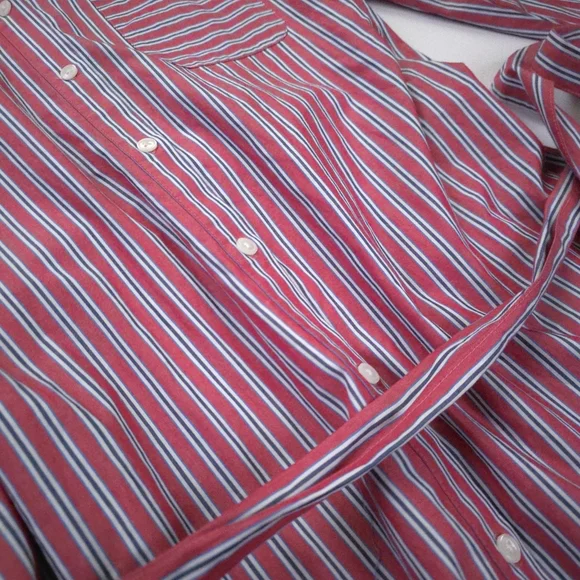 New Southern Tide Striped Red and White Womens Belted Pocketed Maxi Dress Sz S - Picture 13 of 15